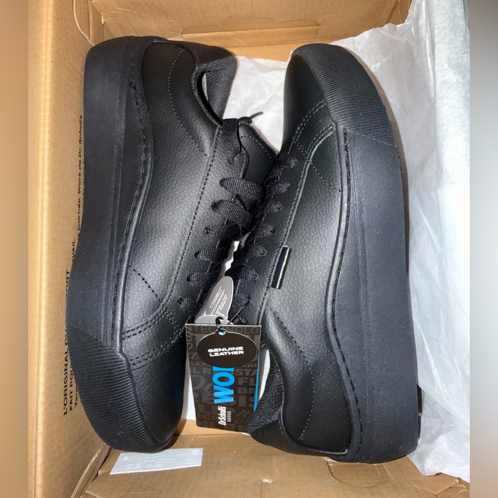 Dr. Scholl’s Work “Time On SR” Black Leather Non-Slip Shoes – Women’s 6 M